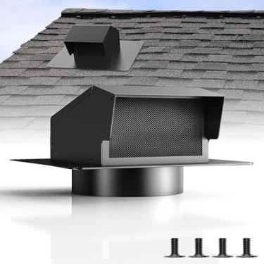 Imagem de Tampa de ventilação de telhado de 20 cm - Aberturas de teto removíveis de aço resistente com amortecedor de ar traseiro, aberturas de teto para sótão, exaustor de cozinha, secador e banheiro,