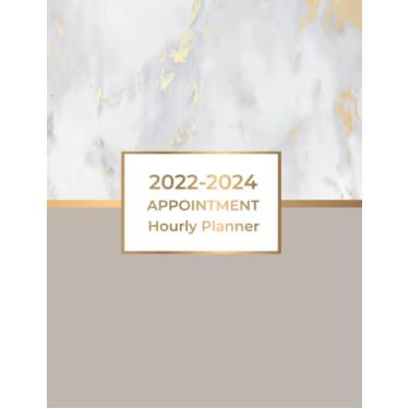 Imagem de 2022-2024 Appointment Hourly Planner: 3 Year Planner with Monthly Calendar and Weekly Time Blocking 15 Minute Increments From 7 AM To 9 PM Starting on Monday Marble Cover
