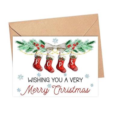 Imagem de ShelbyShops Pops Christmas Card - Merry Christmas Pops Card - Pops Wishing You A Very Merry Christmas Card - Cartão de Natal Pops - Cartão de Natal para mamãe e papai - Cartão de Natal Pops