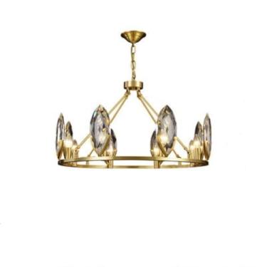 Imagem de Lustre Sputnik de luxo com 8 luzes de cristal nórdico vintage luminária pendente redonda exclusiva para hotéis corredor ilha sala de jantar