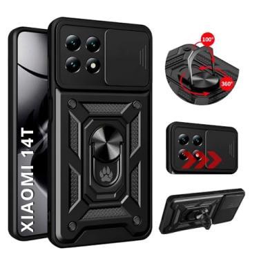 Imagem de Capa Capinha Case Armor Anti Choque Ring Luxo Para Xiaomi 14t (Tela 6,67) + Anel Giratório + Proteção De Câmera - Proteção Militar