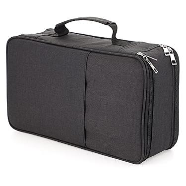 Imagem de BTSKY Estojo de lápis de cor com 360 compartimentos, organizador de canetas de alta capacidade com zíper duplo, suporte multicamadas para lápis de cor Crayola, canetas de aquarela e canetas de gel (preto)