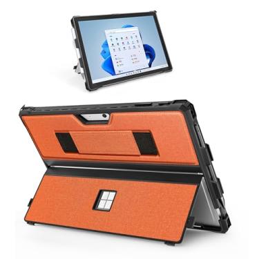 Imagem de Capa para Microsoft Surface Pro 7+/Pro 7/Pro 6/Pro 5/Pro 4 de 12,3 polegadas, com suporte para caneta de superfície e alça de mão, compatível com teclado Surface Pro Type Cover (laranja)