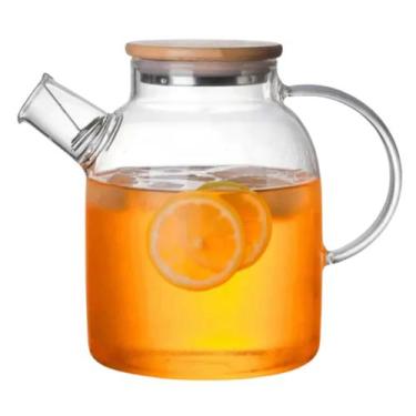 Imagem de Jarra de Vidro com Tampa Hermética de Madeira e Infusor de Inox 1,75L 