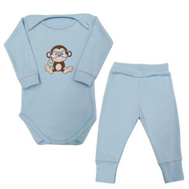 Imagem de Conjunto Body Bebê Manga Longa Macaco de Óculos + Calça - Mellane Baby