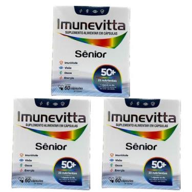 Imagem de Kit 3 Sênior 50+ Imunevitta 23 Nutrientes 60 Caps