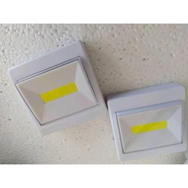 Imagem de abajur luz de emergência Cob led interruptor luz da noite lâmpada de parede magnética aaa bateria operado sem fio armário da garagem