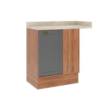 Imagem de Gabinete De Cozinha Modulado Balcão Com Tampo Bella 2611 Canto Reto Com 1 Porta 94cm No...