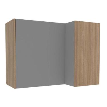 Imagem de Módulo De Cozinha Politorno Campanele Armário Campanele Canto Reto Com 2 Portas 90cm Castanho Cinza-politorno