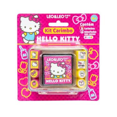 Imagem de Kit Carimbo Hello Kitty Maleta c/8 Carimbos + 1 Almofada Leo&Leo
