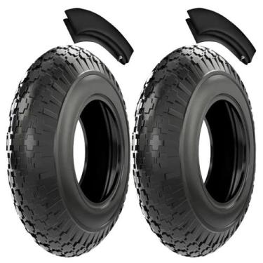 Imagem de Par Pneus 3.258 Carrinho Mao Carriolas Aro 8 Camaras Ar - BTYRE