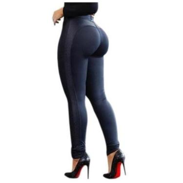 Imagem de Calça Legging Montaria Cirrê empina bumbum Disco Preta - Tecido Cirre 