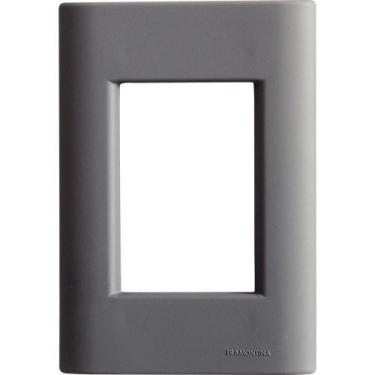 Imagem de Placa 3 Postos 4x2 Tramontina Giz Titânio Soft Touch Sem Suporte Tramo