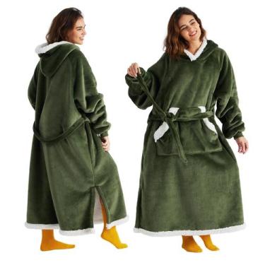 Imagem de Cobertor Vestível com Capuz Bedsure Sherpa - Para Homens e Mulheres