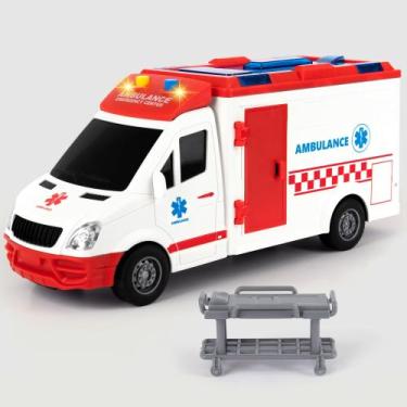 Imagem de Caminhão de Brinquedo Ambulância ArtCreativity - Escala 1/16 com Luzes