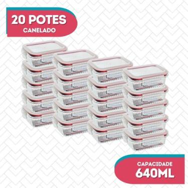 Imagem de Potes Hermeticos Organizador Marmita 640ml Vidro Forte - 20UN - Belo V
