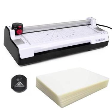 Imagem de Kit Plastificadora 3x1 A4 110v + 100 Plástico De Plastificar Kp08 - Ma