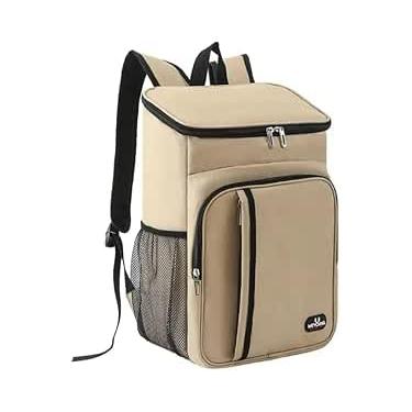Imagem de Mochila Bolsa T?rmica Cooler Para Bebidas Alimentos grande capacidade (CREME)