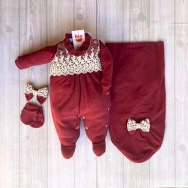 Imagem de Saída maternidade Olivia - 4 peças confortável 100% algodão - Antônio 