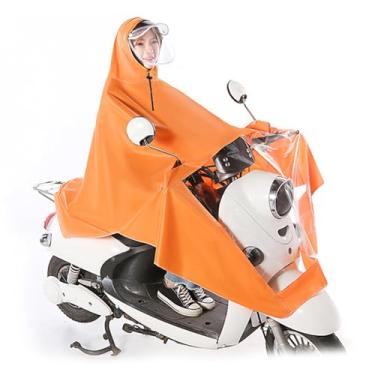 Imagem de Poncho de chuva de bicicleta elétrica, capa de chuva portátil à prova d'água para motocicletas adultos 5GG, ideal para passeios chuvosos, Laranja, Tamanho �nico