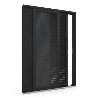 Imagem de Porta de Aço Balcão Flex 214x150cm com Vidro 3 Folhas Facilitá Lucasa