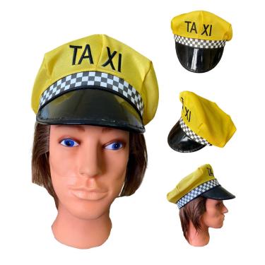 Imagem de Boina Quepe chápeu Taxi Americano Fantasia Amarelo carnaval
