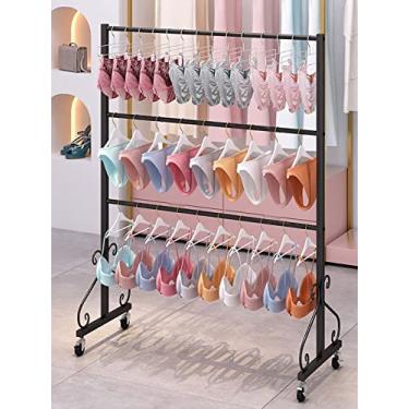 Imagem de JOEUQK Organizador de armário com rodinhas para sutiãs/roupa íntima/cachecol, cabides de calcinha que economizam espaço para loja de varejo/loja de roupas/boutiques, rodas de freio de 360°