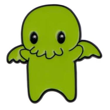 Imagem de H.P. Lovecraft Baby Cthulhu Necronomicon Cosmic Horror Mythos Great Old One Cute Kawaii 3 cm Emblema de broche esmaltado, Misto, 1.2 Inches