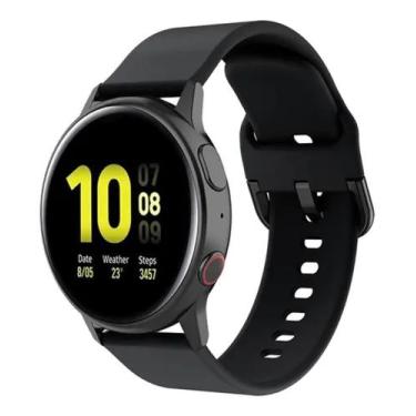 Imagem de Pulseira de Silicone Para Galaxy Watch Active 2 e Active r500 - Preto 