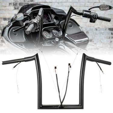 Imagem de Prewired Ganchos Rise Ape De 12" Para Guidão 1,25" Harley Road Glide Fltr/Road Special Fltrxs/Road Ultra Fltru 2014-2023, Com Pré-Cabeamento Can-Bus E Cabo Tração, Preto