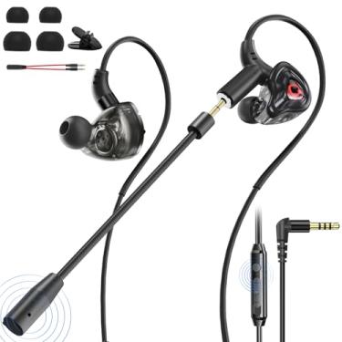 Imagem de BlueFire Fones de ouvido com fio para jogos com microfone, monitores intra-auriculares de graves profundos, fones de ouvido com cancelamento de ruído HiFi para chamadas de vídeo e jogos de música