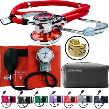 Imagem de Kit Aparelho Pressao Esfigmo Aneroide Estetoscopio Rappaport - Love Sa