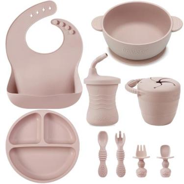 Imagem de Conjunto de alimentação para bebês PandaEar Silicone 9 peças Self Feed