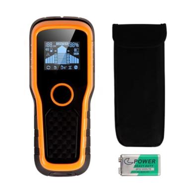 Imagem de Scanner de parede localizador de pinos, detector de pinos 6 em 1 com chip inteligente atualizado, tela LCD HD e alarme de áudio, sensor de parafuso para madeira, metal, corrente AC, fio, pinos, viga,