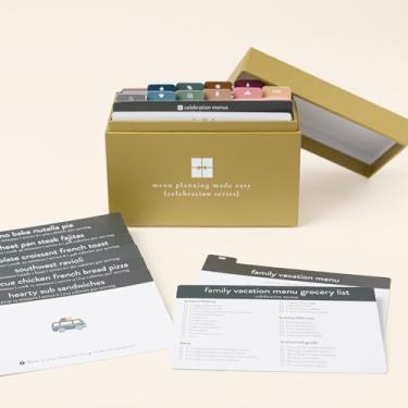 Imagem de Passionate Penny Pincher Agenda de refeições PPP 72 cartões de receitas (menu de celebração) - Menu semanal | Caixa resistente, 12 listas de compras de supermercado reutilizáveis, 5 ideias de protetor