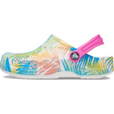 Imagem de Crocs Tamanco infantil unissex Baya, Tropical/Branco, 6 Toddler