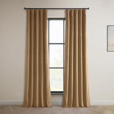 Imagem de HPD Half Price Drapes Cortinas de veludo de pelúcia Heritage para quarto e sala de estar 50 x 96, VPYC-161232-96 (1 painel) rum com especiarias