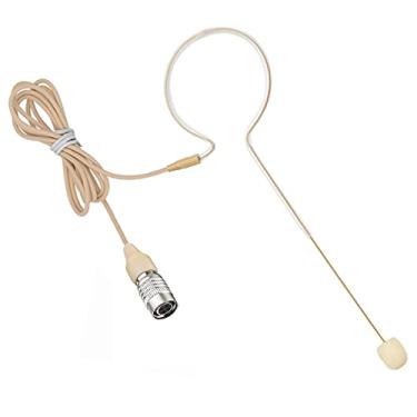 Imagem de XGWTH Microfone para fone de ouvido ouvido único Headworn Over Ear Hanging Condenser Omnidirecional Microfone compatível com Audio-Technica Sistema sem fio Transmissor Bodypack com cabo de 1,2 m Hirose Plugue de 4 pinos