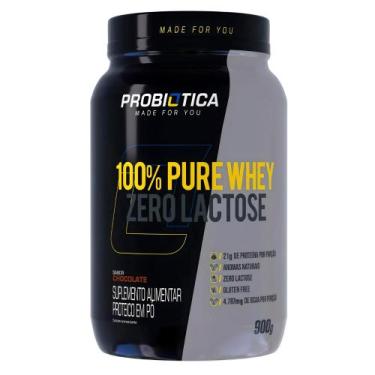 Imagem de 100% Pure Whey Zero Lactose Pote 900g - Probiótica, 1, 900g, Chocolate