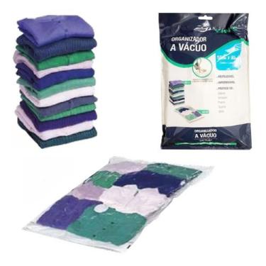 Imagem de Saco Organizador A Vácuo 1Un Com Válvula Guardar Roupa 55 X 90 Cm - Yi