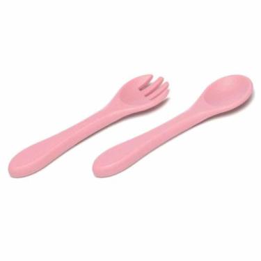 Imagem de Kit Talheres Colher E Garfo Infantil Termo Sensível Proteção Silicone 