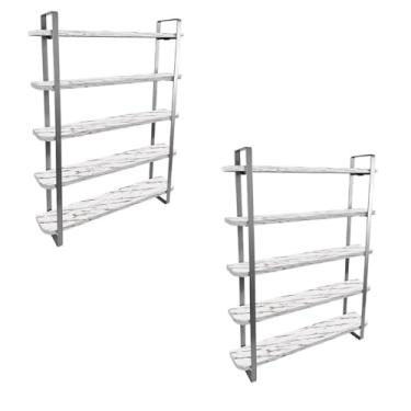Imagem de Kit 02 Prateleiras de Esmalte Arusi Expositor de Frascos- Prata/vulcano