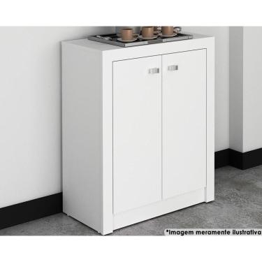 Imagem de Balcão De Escritório Me4103 C/ 2 Portas Branco - Tecno Mobili