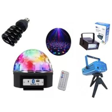 Imagem de Jogo De Luz Kit Luzes Balada Com Luz Negra Globo Luminaçao