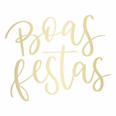 Imagem de Transfer Vinílico Boas Festas Ouro Tam.p Com 1 Unidade