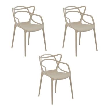 Imagem de Cadeira Sala De Jantar Kit3 Allegra Nude R02 - D'rossi