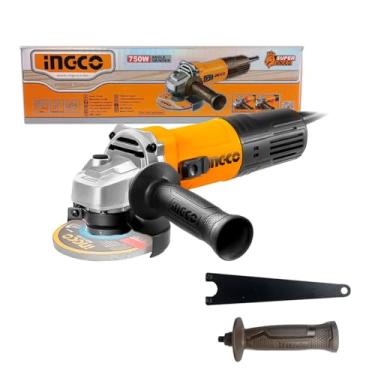 Imagem de Esmerilhadeira Angular Elétrica INGCO 750W 4.1/2" 115mm para Corte Cerâmica Azulejo Lixadeira Desbaste 12.000 rpm Com Acessórios AG75028-9 Sem Maleta - 220v