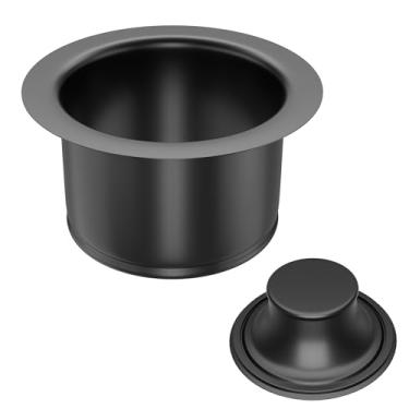 Imagem de Exakey Flange E Rolha Para Triturador De Lixo Extended, Ralo Profundo Pia Cozinha Com Encaixe Universal Aço Inoxidável Abertura Padrão 3-1/2" Preto Fosco