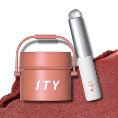 Imagem de ITY Batom Texturizado Em Mousse Com Acabamento Fosco Aveludado, Argila Para Pudim, Pincel, Tom Nude, Dupla Função: E Blush, Disfarça Linhas De Expressão, Pigmento Rico, 0,21 Oz (6 G) Terracota Kiss