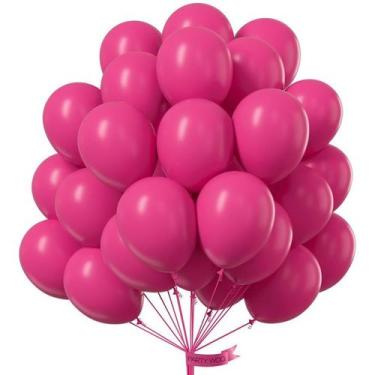 Imagem de Pacote com 25 Balões Nº 9  Fest Color Cores Lisas Escuras, ROSA ESCURO